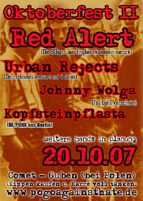 RED ALERT, URBAN REJECTS, JOHNNY WOLGA, KOPFSTEINPFLASTA