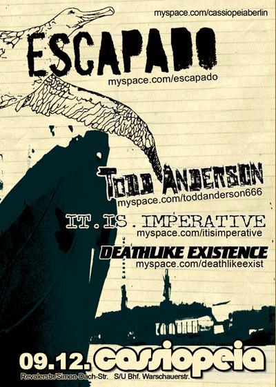 ESCAPADO, TODD ANDERSON, DEATHLIKE EXISTENCE, IT.IS.IMPERATIVE