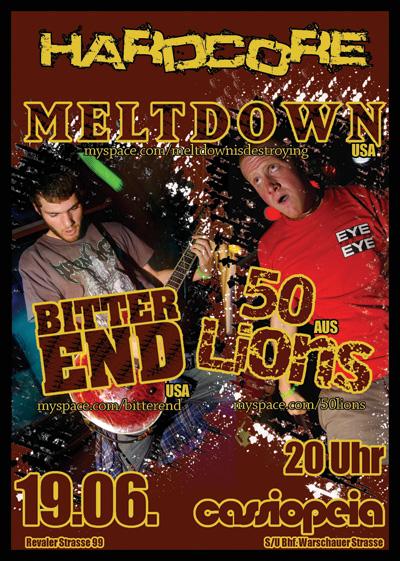 MELTDOWN, BITTER END, 50 LIONS MELTDOWN, BITTER END, 50 LIONS