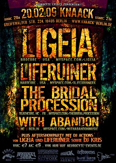 LIGEIA, LIFERUINER, THE BRIDAL PROCESSION, WITH ABANDON LIGEIA, LIFERUINER, THE BRIDAL PROCESSION, WITH ABANDON