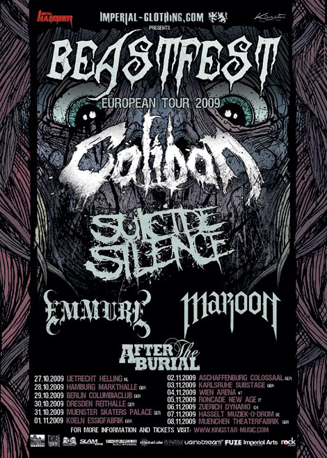 BEASTFEST: CALIBAN, SUICID SILENCE, EMMURE, MAROON