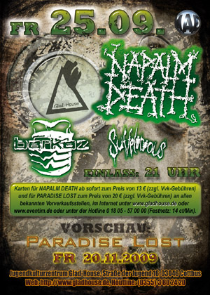 NAPALM DEATH, BARKAZ, SUFFELICIOUS