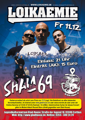 LOIKAEMIE, SHAM 69, ROSTDOCS LOIKAEMIE, SHAM 69, ROSTDOCS