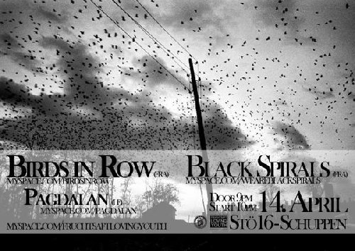 BIRDS IN ROW (FR), BLACK SPIRALS (FR), PAGDALAN (L.E.)