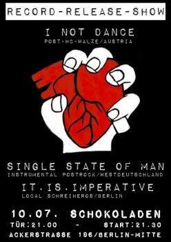 I NOT DANCE, SINGLE STATE OF MAN, IT.IS.IMPERATIVE