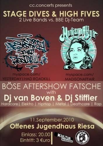 MADISON AFFAIR, YESTERDAY I HAD ROADKILL, BBE DJ TEAM MADISON AFFAIR, YESTERDAY I HAD ROADKILL, BBE DJ TEAM