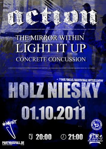 ACTION, THE MIRROR WITHIN, LIGHT IT UP, CONCRETE CONCUSSION ACTION, THE MIRROR WITHIN, LIGHT IT UP, CONCRETE CONCUSSION