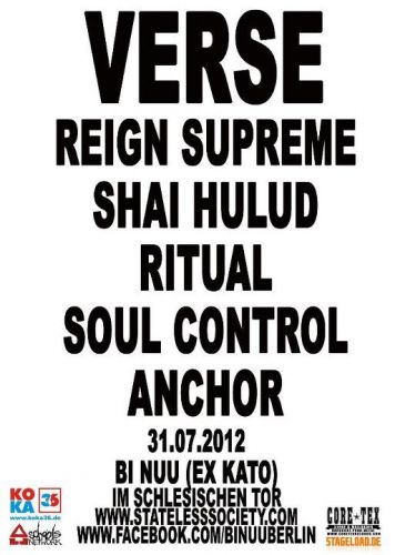 VERSE, SHAI HULUD, REIGN SUPREME, SOUL CONTROL, RITUAL, ANCHOR