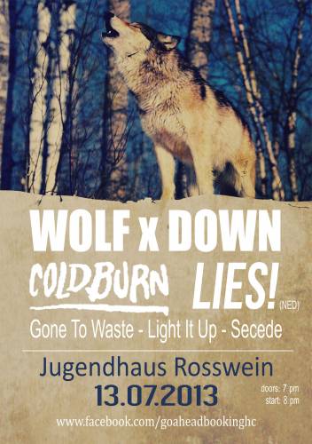 WOLFXDOWN, COLDBURN, LIES!, GONE TO WASTE, LIGHT IT UP, SECEDE