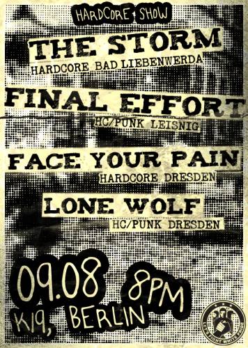 FINAL EFFORT, THE STORM, FACE YOUR PAIN, LONE WOLF