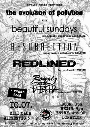 REDLINED, BEAUTIFUL SUNDAYS, ROYAL AND DEAD, RESURRECTION